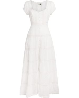RIXO London Cotton Broderie Anglaise Jaclyn Midi Dress - White