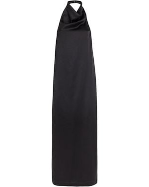 Esse Studios Satin Halterneck Cartia Maxi Dress - Black