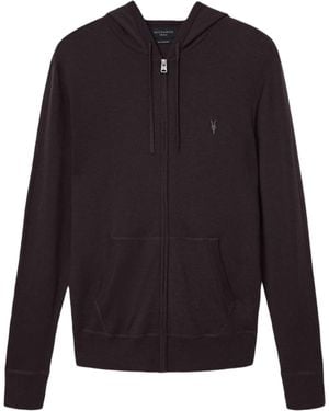 AllSaints Merino Wool Mode Hoodie - Blue