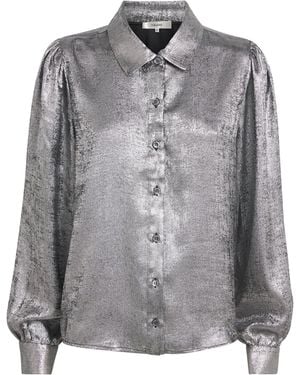 FRAME The Shiny Staple Blouse - Gray