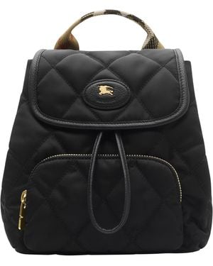 Burberry Mini Quilted Horseshoe Backpack - Black