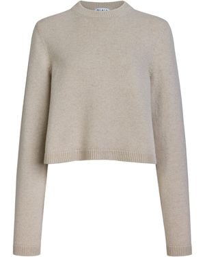 Alaïa Cashmere-Blend Cropped Sweater - Gray
