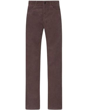 The Row Carlyl Corduroy Low-Rise Straight Pants - Brown