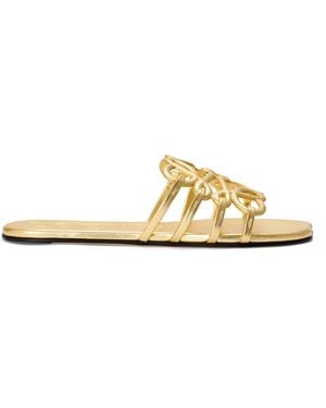 Loewe X Paula's Ibiza Leather Petal Anagram Slides - Natural