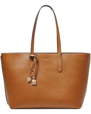 Aspinal of London Leather East West Tote Bag - Brown