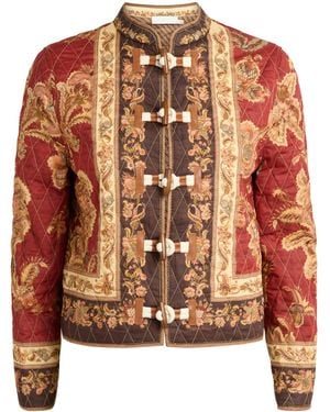 Zimmermann Cotton Printed Aster Bomber Jacket - Brown