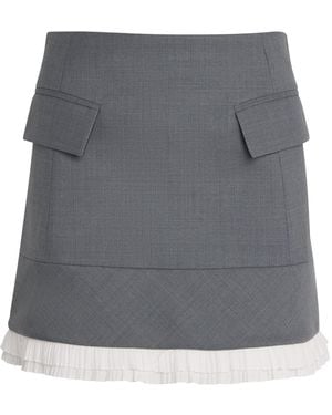 Maje Wool-Blend Mini Skirt - Grey