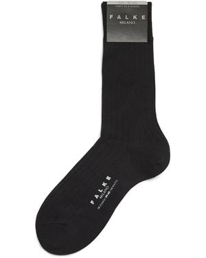 FALKE Milano Ribbed Socks - Black