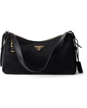 Prada Medium Re-Nylon Aimée Shoulder Bag - Black