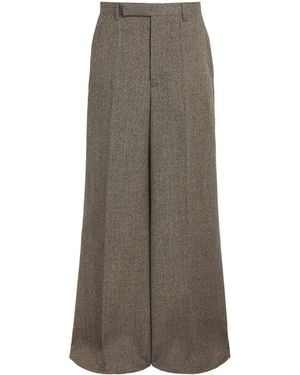 Rick Owens Wool Wide-Leg Trousers - Brown