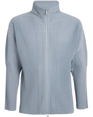 Homme Plissé Issey Miyake Pleated Zip-Up Cardigan - Grey