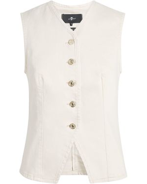 7 For All Mankind Denim Vest - White