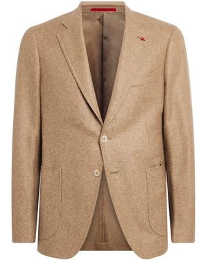 Isaia Cashmere Capri Blazer - White