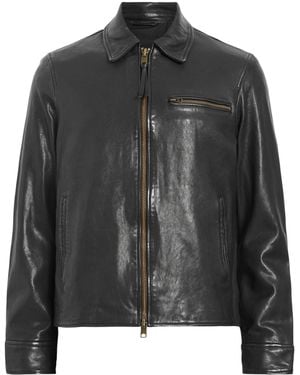 AllSaints Leather Miller Jacket - Black