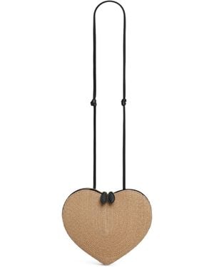 Alaïa Straw Le Coeur Shoulder Bag - Natural