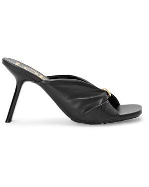 Loewe X Paula's Ibiza Leather Pebble Heeled Sandals 90 - Black