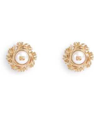 Dolce & Gabbana Cabochon Clip-On Earrings - Metallic
