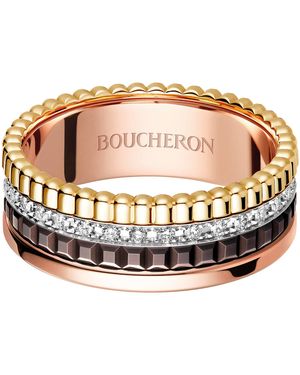 Boucheron Small Mixed And Diamond Quatre Classique Ring - Multicolour