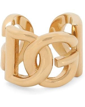 Dolce & Gabbana Interlocking Logo Ring - Metallic