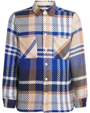 Wax London Cotton-Blend Pike Check Whiting Overshirt - Blue