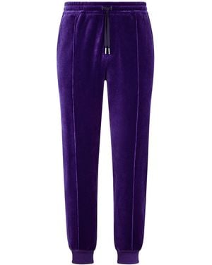 Tom Ford Cotton-Blend Velour Joggers - Purple
