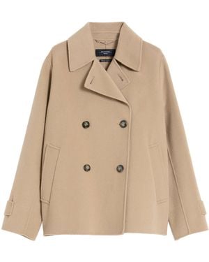 Weekend by Maxmara Wool-Blend Double-Breasted Coat - Natural