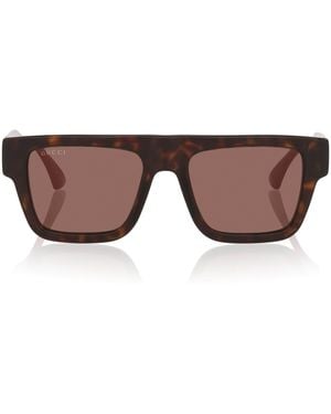 Gucci Acetate Rectangle Sunglasses - Brown