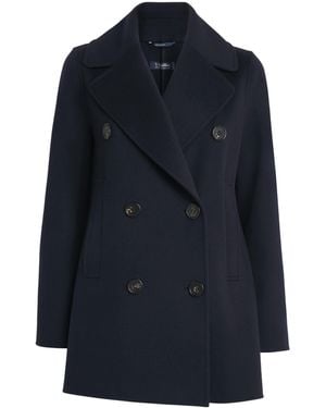 Max Mara Wool Double-Breasted Coat - Blue