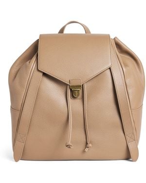 Emporio Armani Pebbled Leather Backpack - Natural