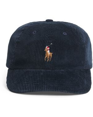 Polo Ralph Lauren Stretch-Cotton Corduroy Polo Pony Baseball Cap - Blue
