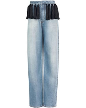 Alaïa Tassel-Trim Straight Jeans - Blue