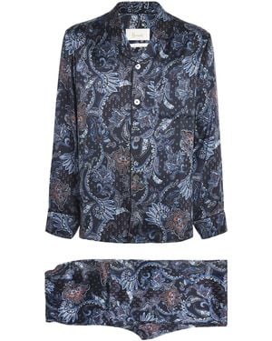 Harrods Silk Paisley Pyjama Set - Blue