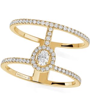 Messika Glam'Azone And Diamond 2-Row Pavé Ring - Metallic