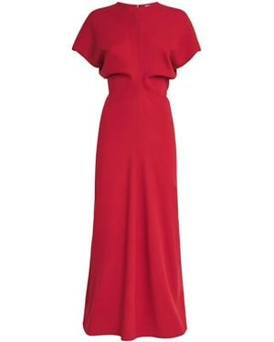 TOTEME Wool Slouch-Waist Midi Dress - Red