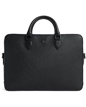 Harrods Saffiano Leather Briefcase - Black