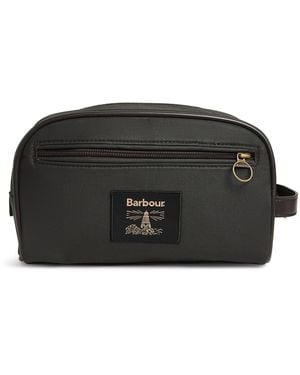 Barbour Wax-Coated Wash Bag - Black