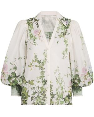 Alice + Olivia Cotton-Silk Charis Blouse - Multicolor