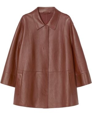 Marina Rinaldi Leather Jacket - Brown