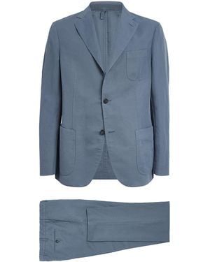 Slowear Linen-Cotton 2-Piece Suit - Blue