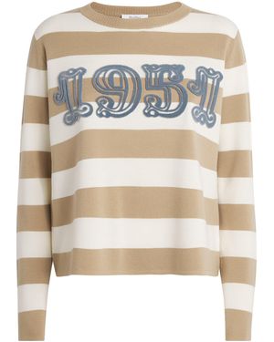 Max Mara Virgin Wool Stripe 1951 Jumper - White