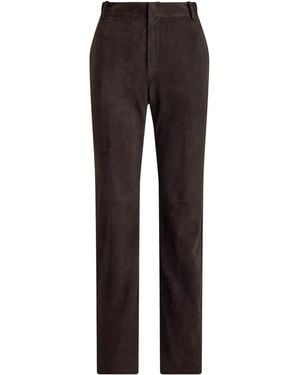 Ralph Lauren Suede Keegan Straight Trousers - Black