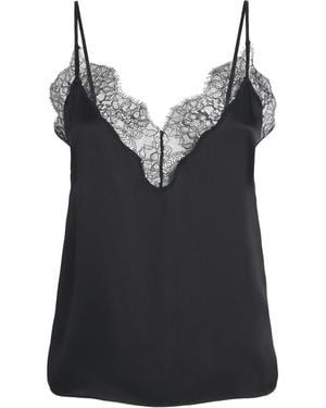 Anine Bing Silk-Blend Mael Cami Top - Black