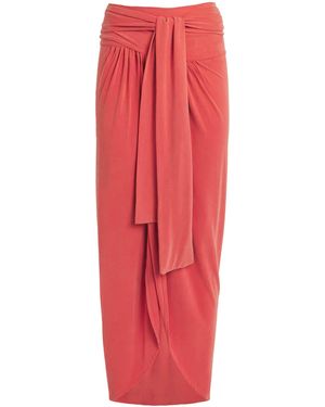 NINETY PERCENT Tropez Midi Skirt - Red