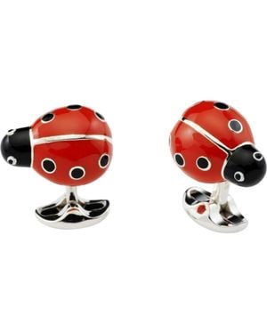 Deakin & Francis Sterling Ladybird Cufflinks - Red