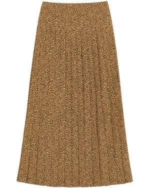 Valentino Silk Pleated Maxi Skirt - Natural
