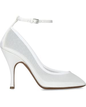 Alaïa Mesh Ankle-Strap Court Shoes 100 - White