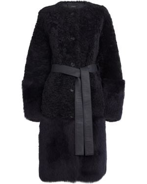 JOSEPH Shearling Tina Coat - Black