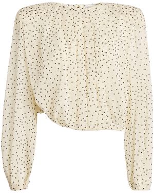 Magda Butrym Silk Polka-Dot Blouse - Natural