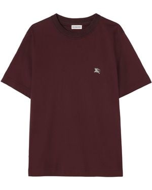 Burberry Cotton Embellished Ekd T-Shirt - Purple