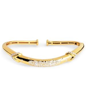 L'Atelier Nawbar And Diamond Boa Belly Stack Bangle - Metallic
